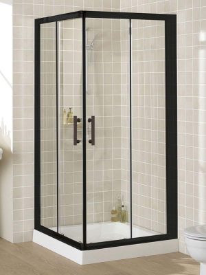 Tuš kabina Quartz 90x90x185cm crni-ram